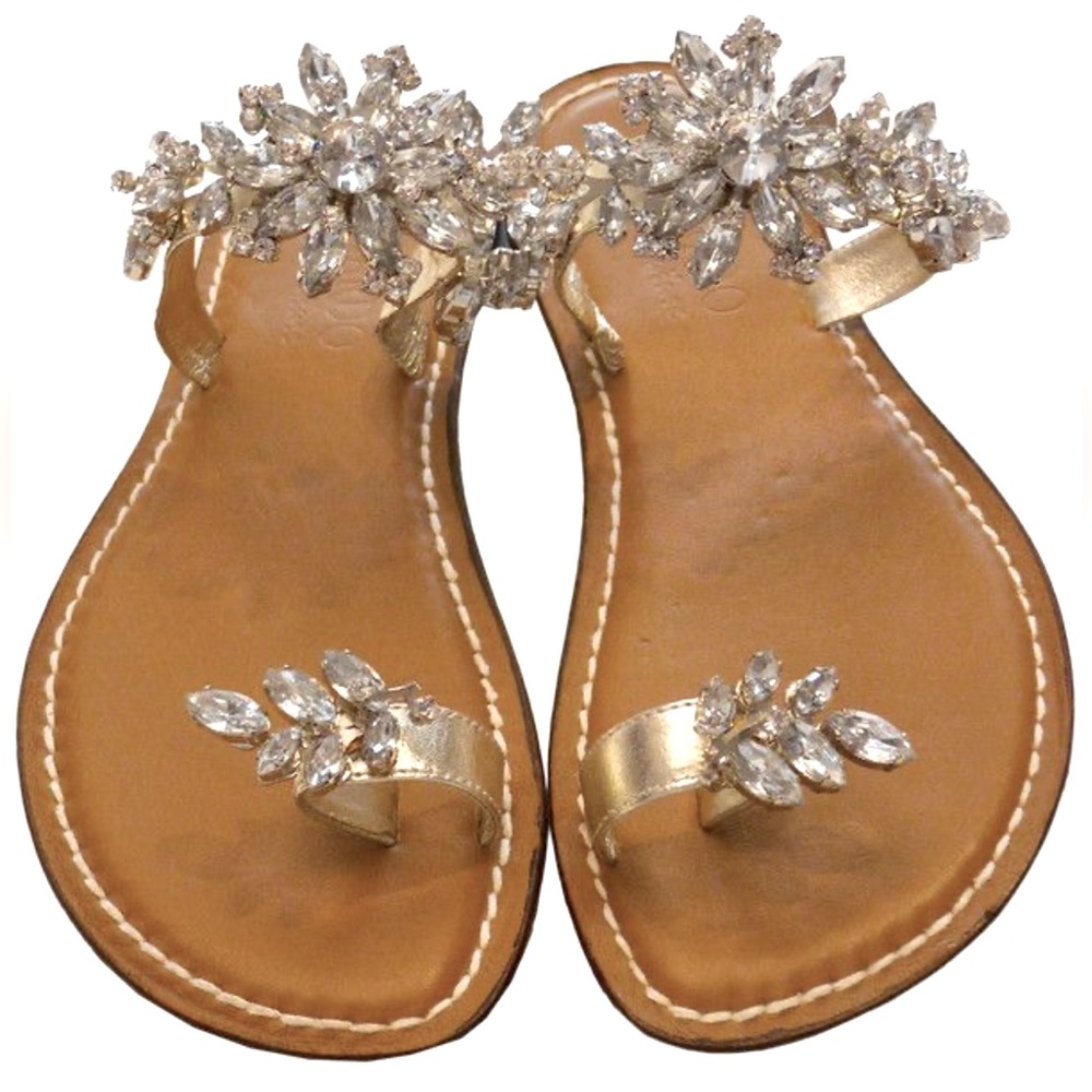 ANTHROPOLOGIE BERNARDO CRYSTAL RHINESTONE CRUSTED SANDALS